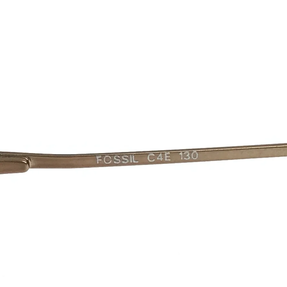 Fossil Petite Eyeglasses Frames TINA C4E Light Brown Gold Wire Rim 46-20-130